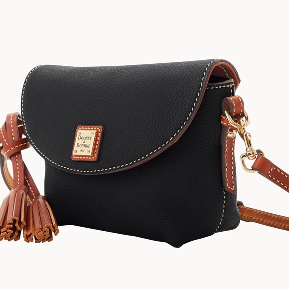 Dooney & Bourke Pebble Grain Crossbody Saddle Bag Black - Picture 1 of 6